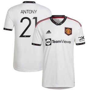 Manchester United Cup Away Shirt 2022-23 with Antony 21 printing.